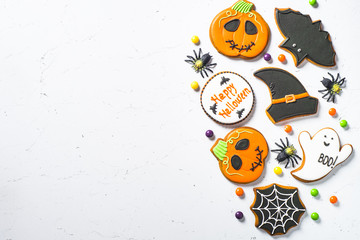 Wall Mural - Halloween Gingerbread Cookies - pumpkin, ghosts, witch hat, spid