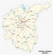 Central Federal District road vector map, Russia