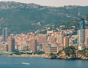 Wall Mural - Panoramic view of the gulf of Cabbé Cap Martin and Montecarlo Principality of Monaco