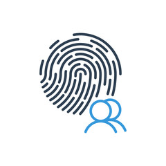 group user and security fingerprint icon vector