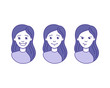 © inna_tan - Flat design women emotions. Set avatars for girls. Vector illustration.