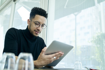 Businessman using digital tablet