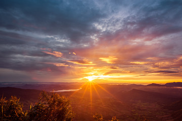 Sticker - Aerial view, landscape from the top of mountain