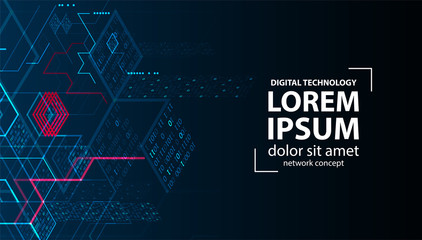 Technology background. Binary computer code.  Vector illustration.