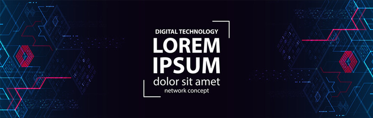 Technology background. Binary computer code.  Vector illustration.