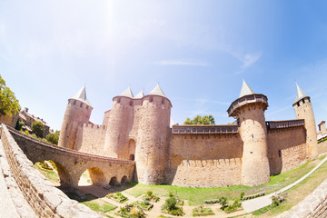 Wall Mural - Bridge leading to chateau Comtal at Carcassonne