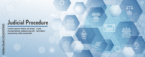 Law and Legal Icon Set with Judge, Jury, and Judicial icons Poster Mural XXL