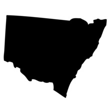 Black Map Country Of New South Wales
