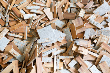 Wall Mural - A pile of removed parquet