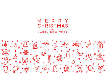 Wall Mural - Merry Christmas and Happy New Year
