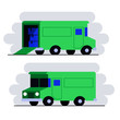 Vector delivery van, from both sides