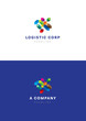 Logistic corporation logo template.
