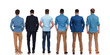 © Viorel Sima - back view of six relaxed young men standing