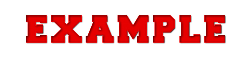 example - red text written on white background