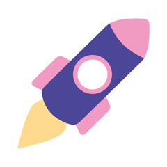 Sticker - launching rocket space isolated image