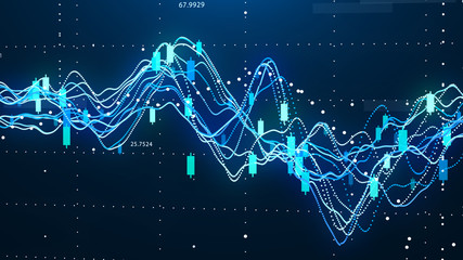 Wall Mural - Stock market chart. Big Data. Business Graph. Investment graph. Abstract financial chart. 3D rendering.