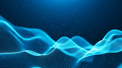 Fototapete - Data technology background. Abstract background. Connecting dots and lines on dark background. 3D rendering. 4k.