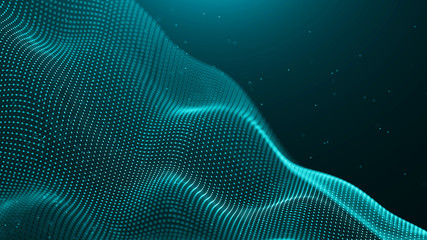 Fototapete - Data technology background. Abstract background. Connecting dots and lines on dark background. 3D rendering. 4k.