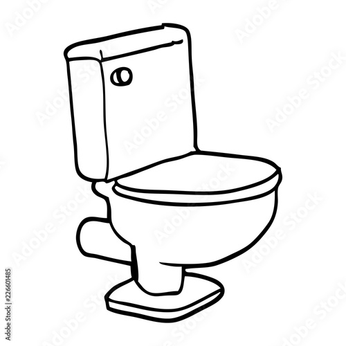 line drawing cartoon closed toilet - Buy this stock vector and explore