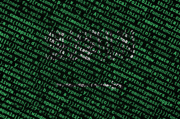 Saudi Arabia flag  is depicted on the screen with the program code. The concept of modern technology and site development