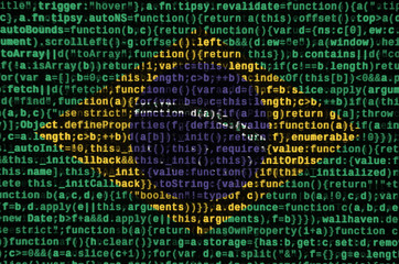 brazil flag is depicted on the screen with the program code. the concept of modern technology and si