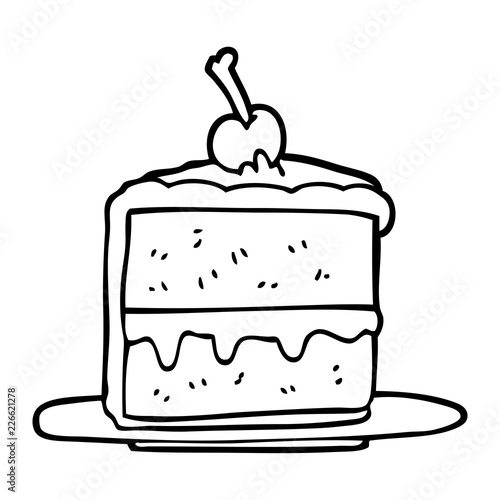 Line Drawing Cartoon Cake Slice Buy This Stock Vector And Explore Similar Vectors At Adobe Stock Adobe Stock