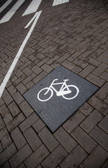 Wall Mural - Bicycle signal on the asphalt