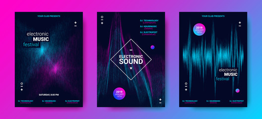 Canvas Print - Wave Music Posters Set.