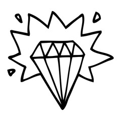 line drawing cartoon tattoo diamond