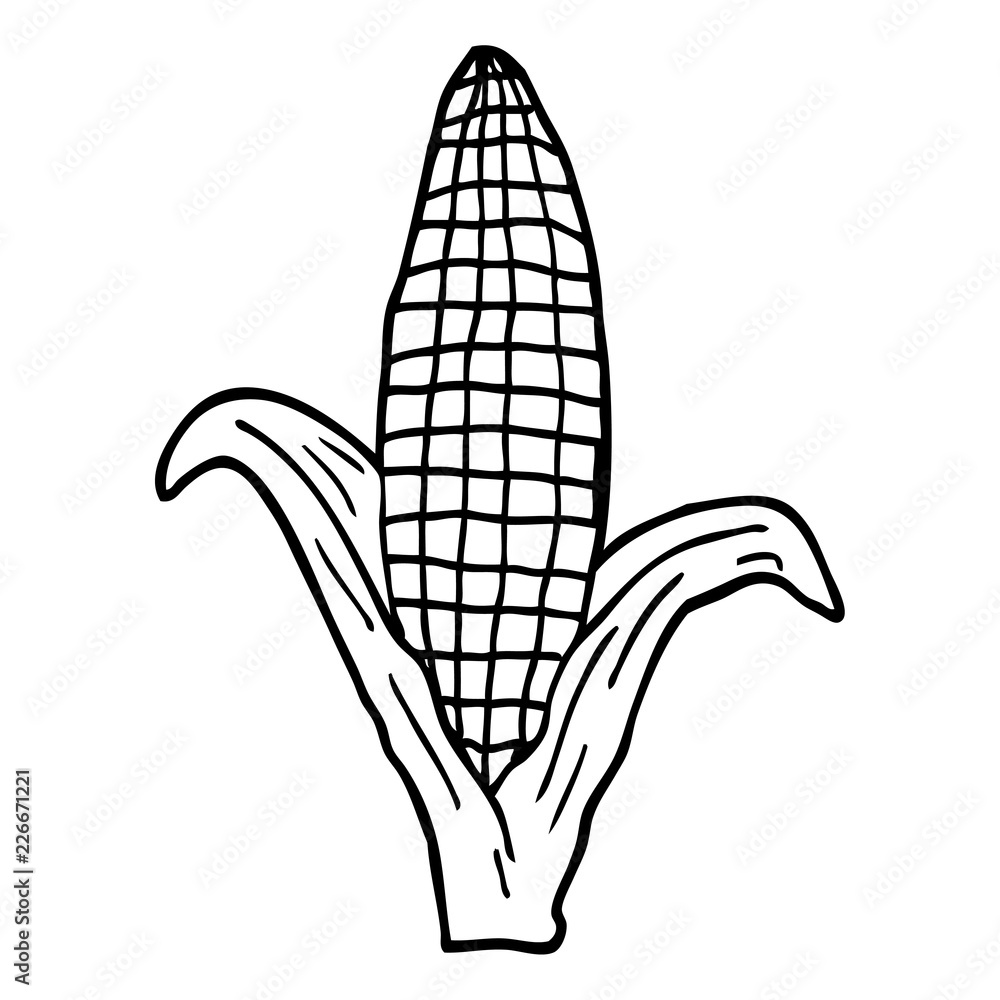 Corn Line Drawing Easy
