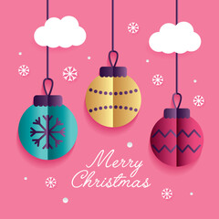 Sticker - merry christmas card