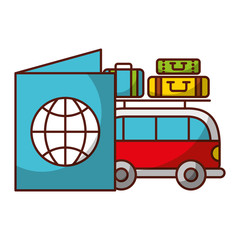 Sticker - van car passport and luggage travel vacations