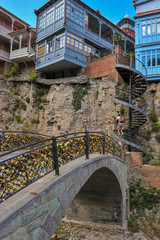 Love padlocks on the bridge in old Tbilisi, Georgia