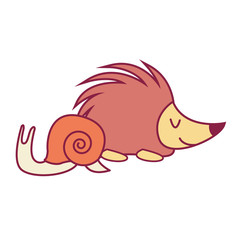 Sticker - Porcupine and slug animals