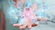 © sdecoret - Web security protection interface used by businesswoman 3D rendering