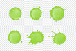 Green Splattered slime isolated on transparent background. Vector illustration.