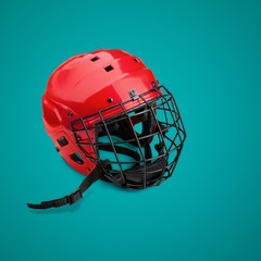 Wall Mural - Blue Ice Hockey Helmet with Cage