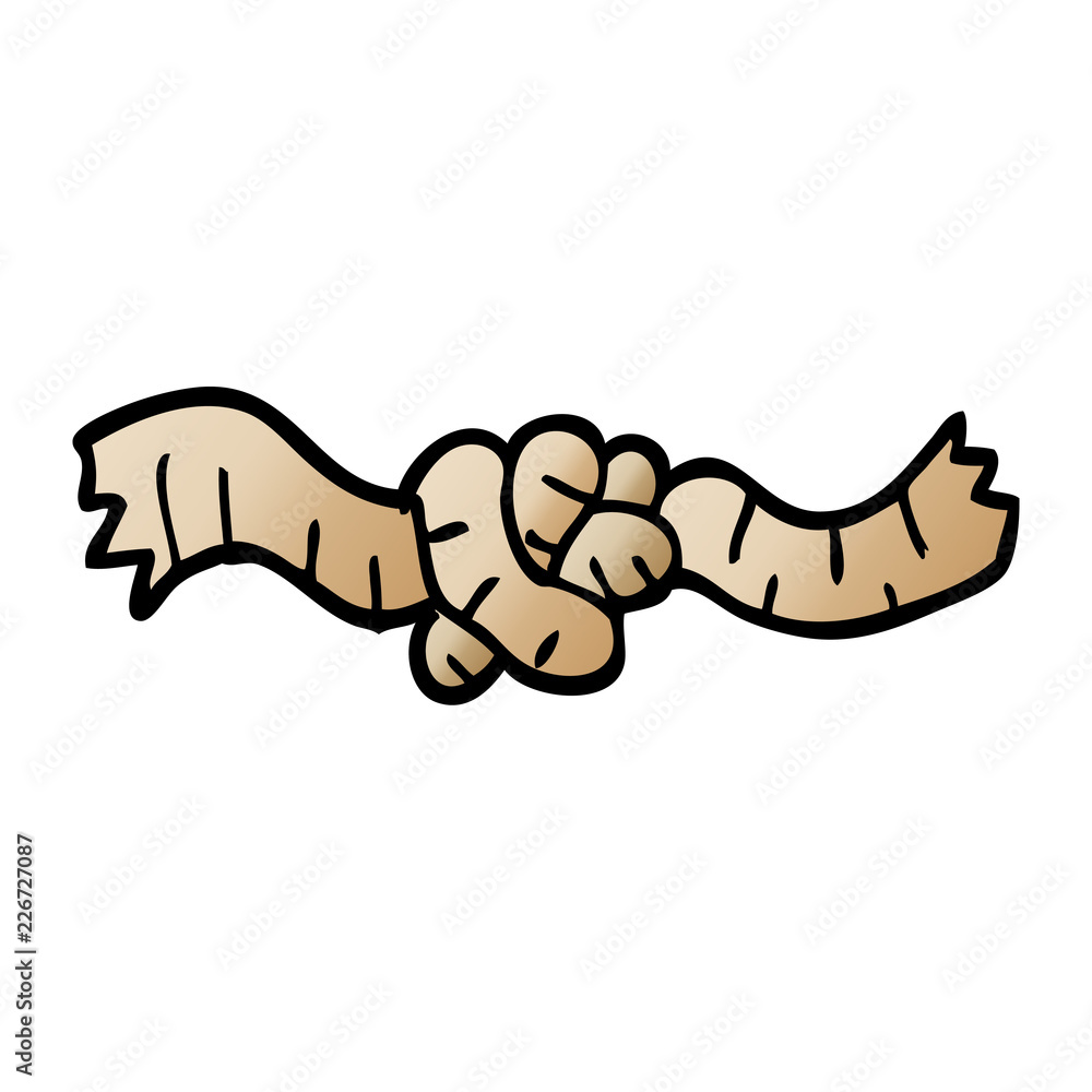 cartoon doodle tied rope