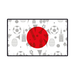 Wall Mural - Japan flag emblem soccer