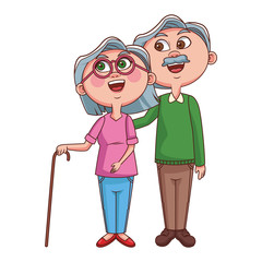 Poster - Cute grandparents couple