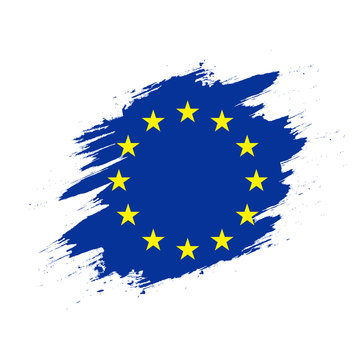 european union flag on paint trail view