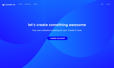 Web site or mobile app landing page