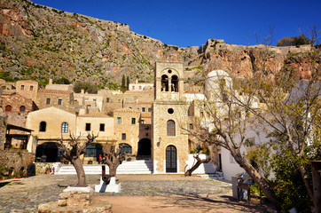 Wall Mural - Monemvasia is located in Laconia, Peloponnese, Greece, on a small island