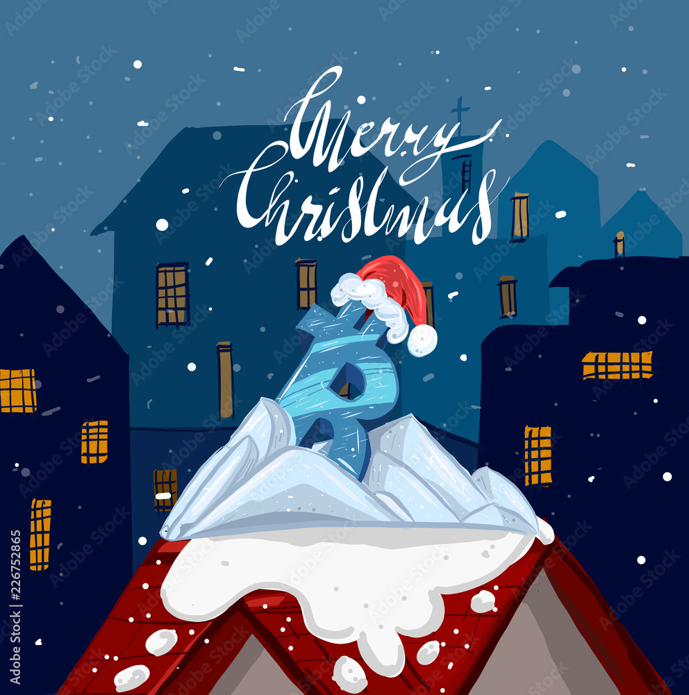 Bitcoin cryptocurrency Happy Christmas and Santa Claus with Creative  typography for holiday and Merry Christmas Stock Vector | Adobe Stock