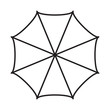 umbrella icon top view design isolated on white background