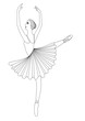 Female danseuse is dancing ballet white black color