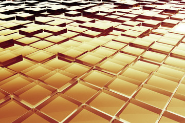Wall Mural - abstract yellow glass cubes background