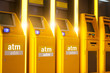 Atm automachines for cash and Adm automatic cash deposit money, all for financial transaction. Banking and technology.