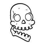 Fototapeta Młodzieżowe - line drawing cartoon happy skull