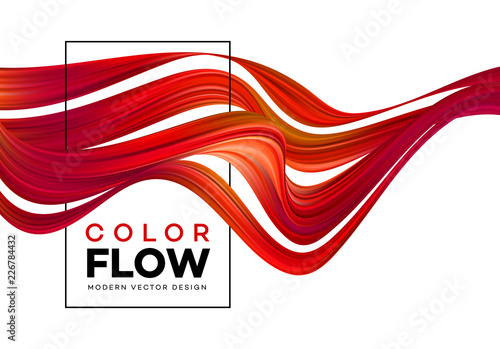 Modern colorful flow poster. Wave Liquid shape in color background. Art desig...